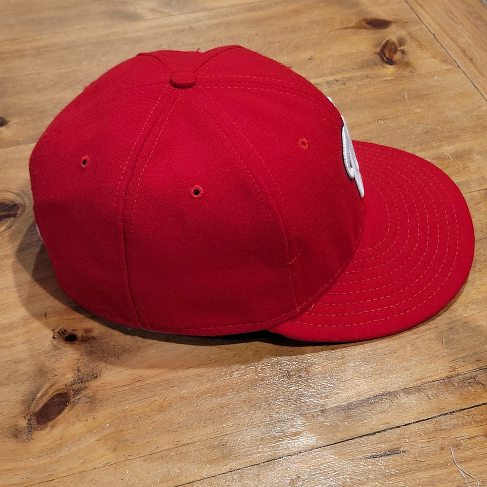 Washington Nationals Hat New Era Size 7 1/4 59Fifty Fitted Made USA Red On Field - Picture 4 of 11